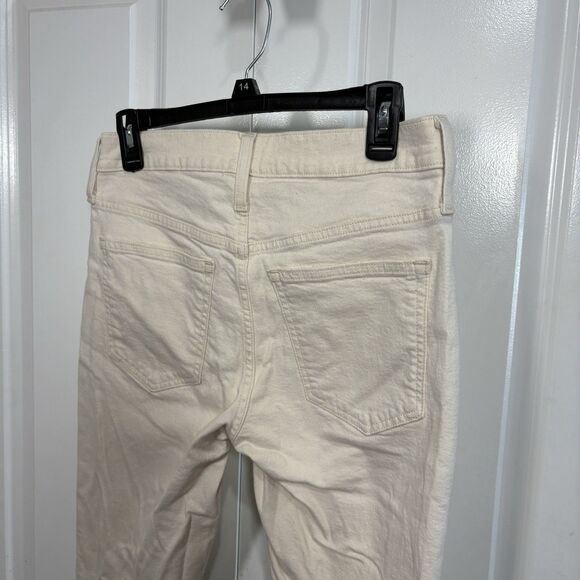 J.Crew Demi Boot Crop Jeans Women 27 Ivory Raw Hem Coastal Cowgirl Resortcore - Picture 4 of 11